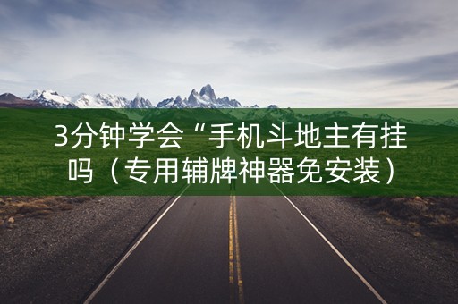3分钟学会“手机斗地主有挂吗（专用辅牌神器免安装）