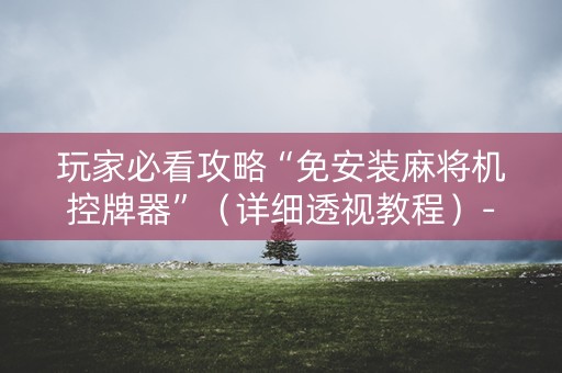 玩家必看攻略“免安装麻将机控牌器”（详细透视教程）-哔哩哔哩