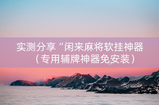 实测分享“闲来麻将软挂神器（专用辅牌神器免安装）