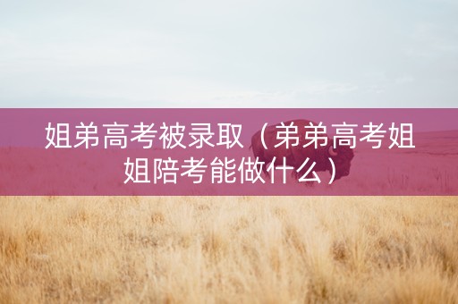 姐弟高考被录取（弟弟高考姐姐陪考能做什么）