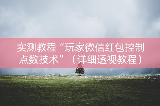 实测教程“玩家微信红包控制点数技术”（详细透视教程）-哔哩哔哩