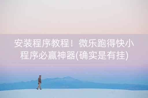 安装程序教程！微乐跑得快小程序必赢神器(确实是有挂)