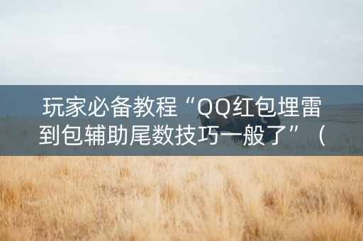 玩家必备教程“QQ红包埋雷到包辅助尾数技巧一般了”（详细透视教程）-哔哩哔哩
