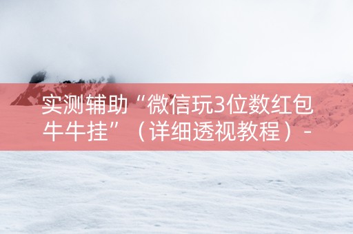 实测辅助“微信玩3位数红包牛牛挂”（详细透视教程）-哔哩哔哩