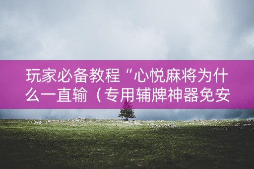 玩家必备教程“心悦麻将为什么一直输（专用辅牌神器免安装）