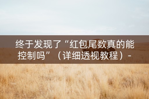 终于发现了“红包尾数真的能控制吗”（详细透视教程）-哔哩哔哩