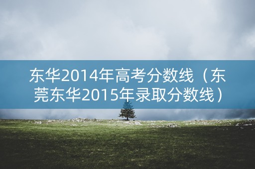 东华2014年高考分数线（东莞东华2015年录取分数线）