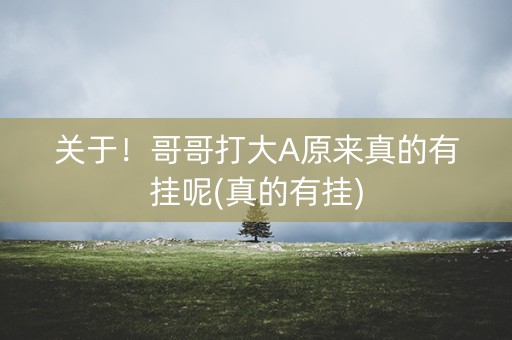 关于！哥哥打大A原来真的有挂呢(真的有挂)