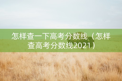 怎样查一下高考分数线（怎样查高考分数线2021）