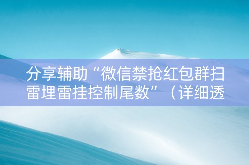 分享辅助“微信禁抢红包群扫雷埋雷挂控制尾数”（详细透视教程）-哔哩哔哩