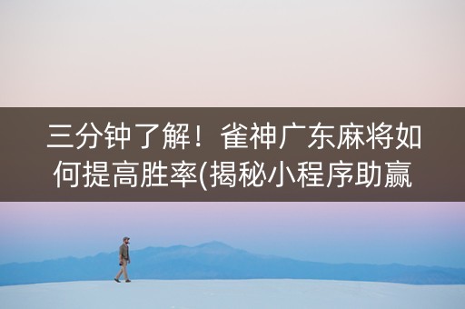 三分钟了解！雀神广东麻将如何提高胜率(揭秘小程序助赢神器购买)