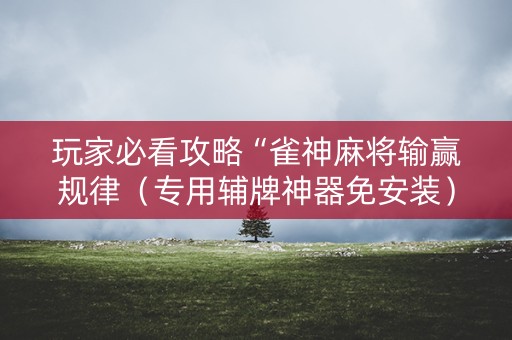 玩家必看攻略“雀神麻将输赢规律（专用辅牌神器免安装）