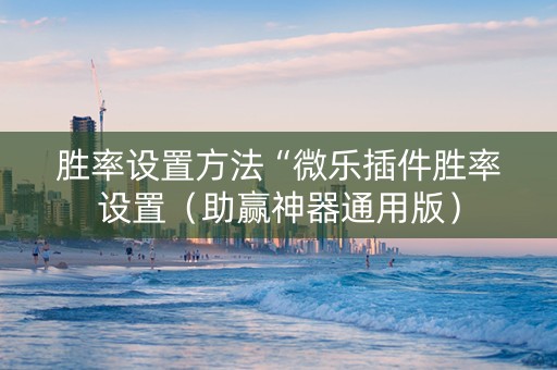 胜率设置方法“微乐插件胜率设置（助赢神器通用版）