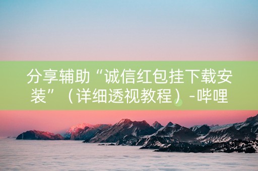 分享辅助“诚信红包挂下载安装”（详细透视教程）-哔哩哔哩