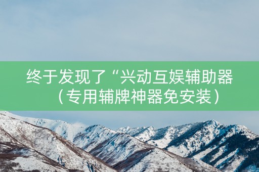 终于发现了“兴动互娱辅助器（专用辅牌神器免安装）