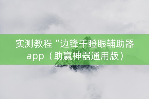 实测教程“边锋干瞪眼辅助器app（助赢神器通用版）
