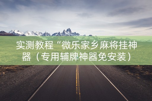 实测教程“微乐家乡麻将挂神器（专用辅牌神器免安装）