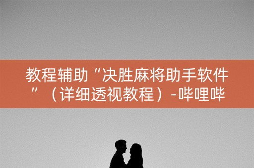 教程辅助“决胜麻将助手软件”（详细透视教程）-哔哩哔哩