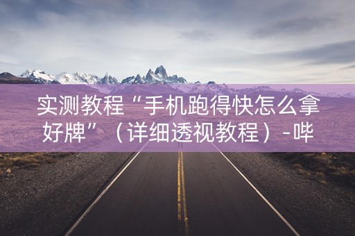 实测教程“手机跑得快怎么拿好牌”（详细透视教程）-哔哩哔哩