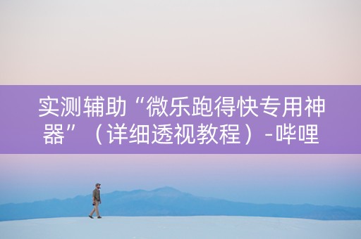 实测辅助“微乐跑得快专用神器”（详细透视教程）-哔哩哔哩