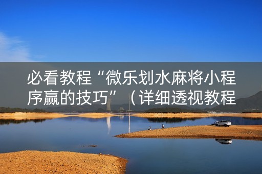 必看教程“微乐划水麻将小程序赢的技巧”（详细透视教程）-哔哩哔哩