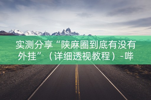 实测分享“陕麻圈到底有没有外挂”（详细透视教程）-哔哩哔哩