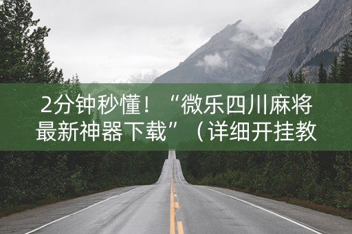 2分钟秒懂！“微乐四川麻将最新神器下载”（详细开挂教程）-哔哩哔哩