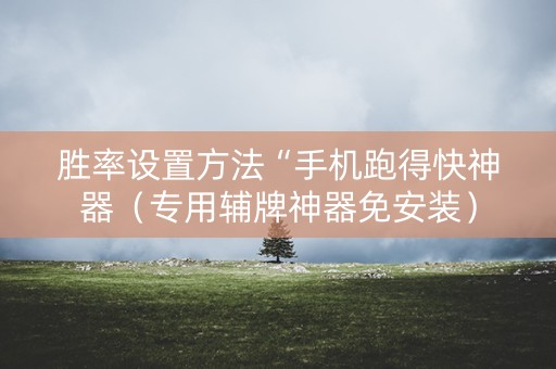 胜率设置方法“手机跑得快神器（专用辅牌神器免安装）