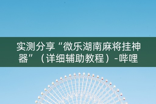 实测分享“微乐湖南麻将挂神器”（详细辅助教程）-哔哩哔哩