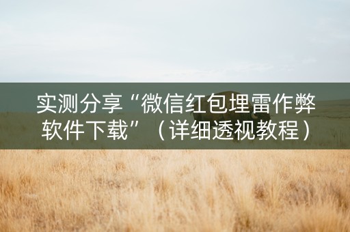 实测分享“微信红包埋雷作弊软件下载”（详细透视教程）-哔哩哔哩