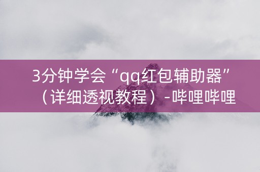 3分钟学会“qq红包辅助器”（详细透视教程）-哔哩哔哩