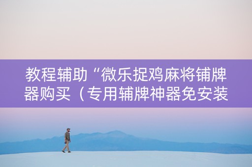 教程辅助“微乐捉鸡麻将铺牌器购买（专用辅牌神器免安装）