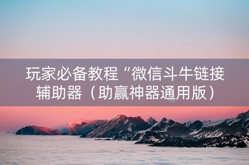 玩家必备教程“微信斗牛链接辅助器（助赢神器通用版）