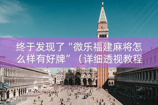 终于发现了“微乐福建麻将怎么样有好牌”（详细透视教程）-哔哩哔哩