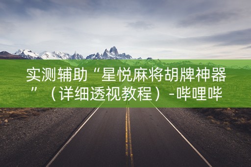 实测辅助“星悦麻将胡牌神器”（详细透视教程）-哔哩哔哩