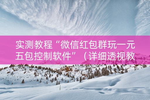 实测教程“微信红包群玩一元五包控制软件”（详细透视教程）-哔哩哔哩