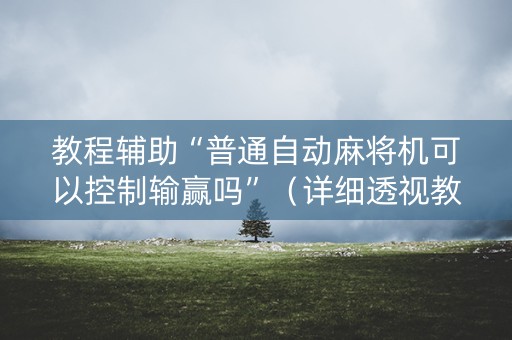 教程辅助“普通自动麻将机可以控制输赢吗”（详细透视教程）-哔哩哔哩