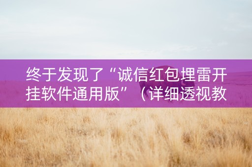 终于发现了“诚信红包埋雷开挂软件通用版”（详细透视教程）-哔哩哔哩