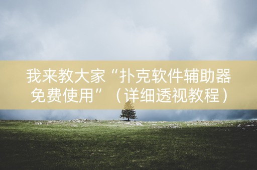 我来教大家“扑克软件辅助器免费使用”（详细透视教程）-哔哩哔哩