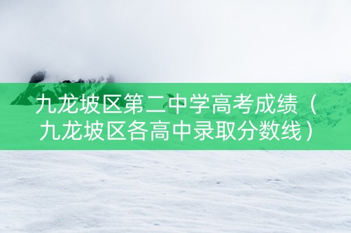 九龙坡区第二中学高考成绩（九龙坡区各高中录取分数线）