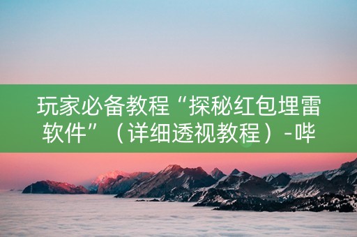 玩家必备教程“探秘红包埋雷软件”（详细透视教程）-哔哩哔哩