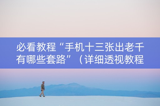 必看教程“手机十三张出老千有哪些套路”（详细透视教程）-哔哩哔哩
