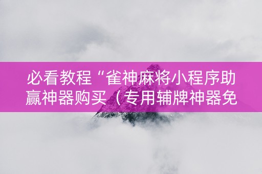 必看教程“雀神麻将小程序助赢神器购买（专用辅牌神器免安装）