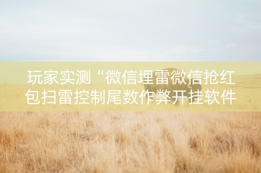 玩家实测“微信埋雷微信抢红包扫雷控制尾数作弊开挂软件”（详细透视教程）-哔哩哔哩