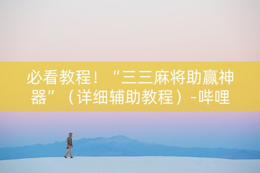 必看教程！“三三麻将助赢神器”（详细辅助教程）-哔哩哔哩