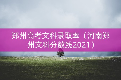 郑州高考文科录取率（河南郑州文科分数线2021）