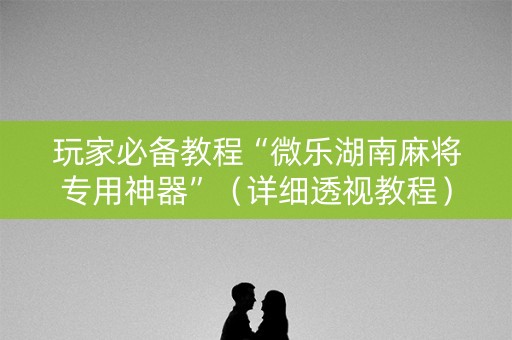 玩家必备教程“微乐湖南麻将专用神器”（详细透视教程）-哔哩哔哩