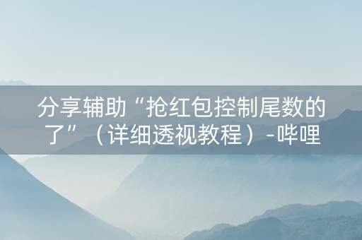 分享辅助“抢红包控制尾数的了”（详细透视教程）-哔哩哔哩