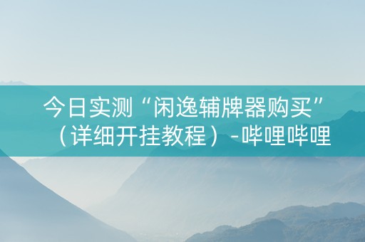 今日实测“闲逸辅牌器购买”（详细开挂教程）-哔哩哔哩