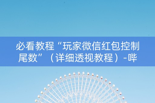 必看教程“玩家微信红包控制尾数”（详细透视教程）-哔哩哔哩